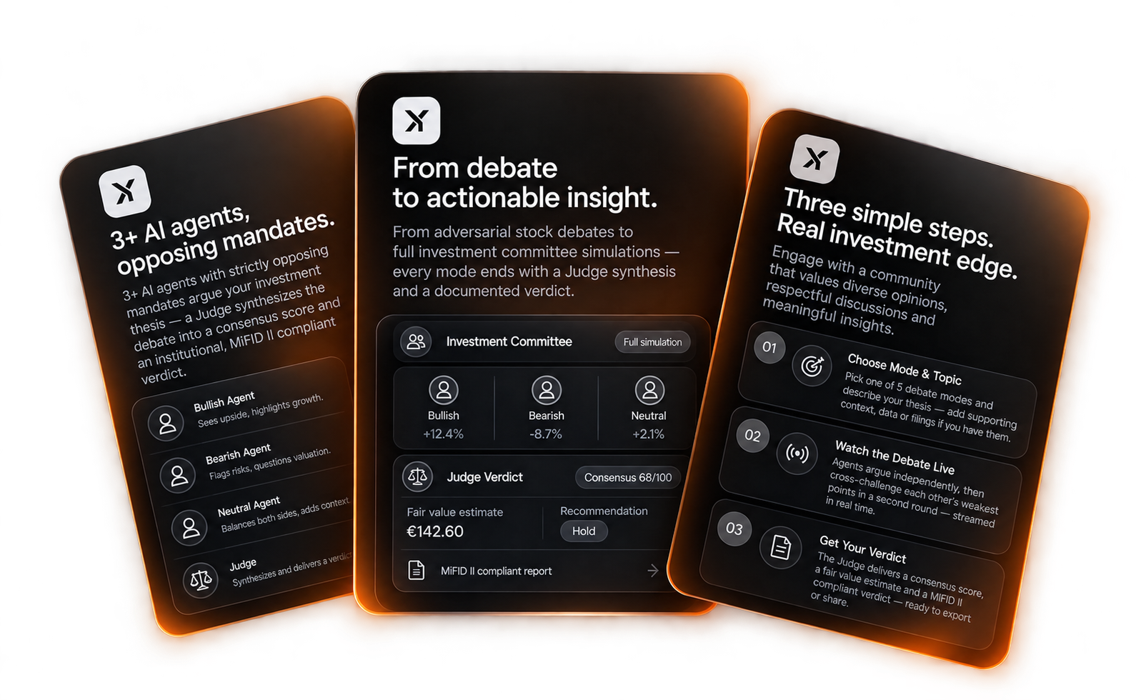 Mextyl Debate Arena — Bull, Bear and Neutral agents debate, the Judge delivers a consensus verdict