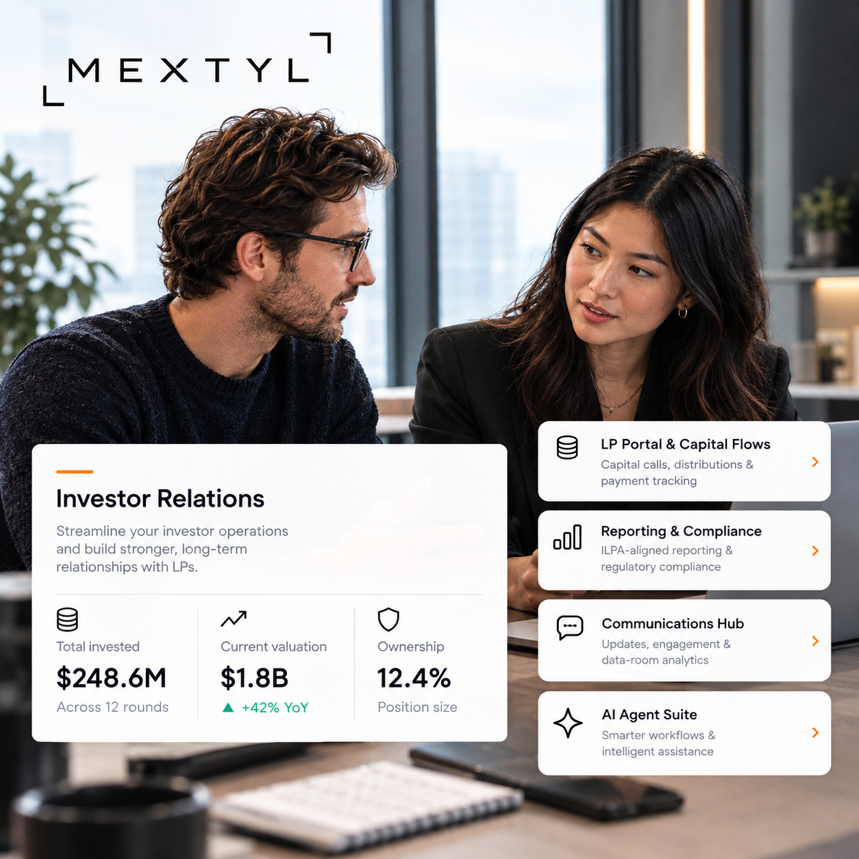 Mextyl Investor Relations — LP portal, reporting, communications hub and AI agent suite